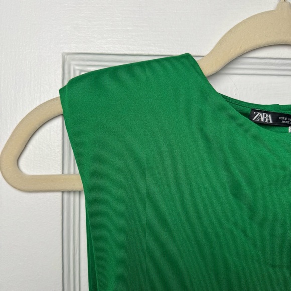 Zara Blogger Fave Spring Padded Shoulder Contour Bodysuit Small NEW - Picture 7 of 16